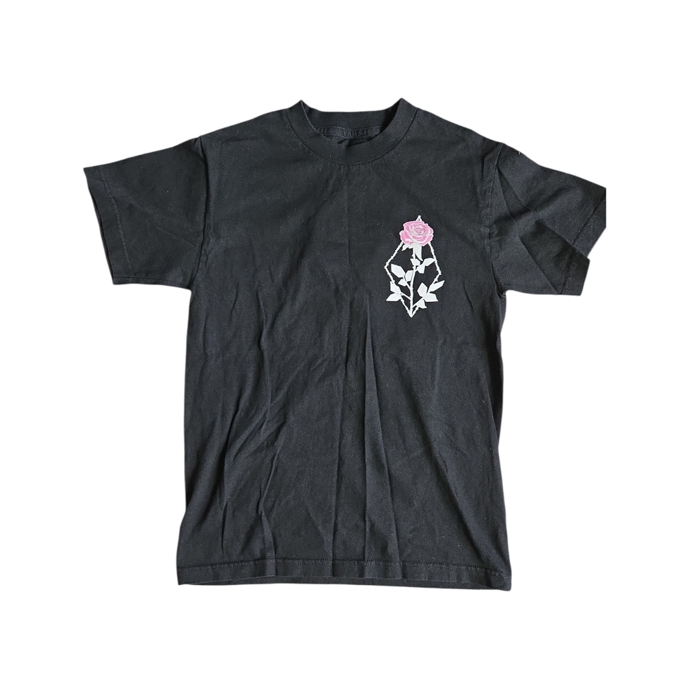 Empyre Black Tee with Pink Rose Graphic